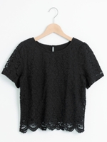 裾スカラップレースT/アイボリー