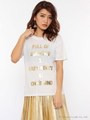 箔ロゴハイブリットTシャツ/ブラック
