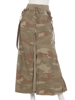 綿ツイル ロングスライダースカート/ベージュ