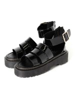 3ストラップシューズ/ブラック