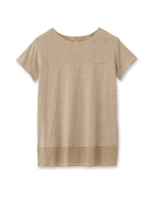 アイレットレース切り替えカットソー/ホワイト系(002)