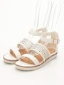 パンチングデザインフラットサンダル/WHITE