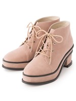 レースアップショートブーツ/ベージュ