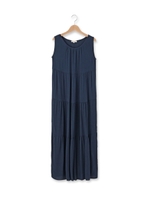 レーヨンクレープノースリーブワンピース/ブラック(019)