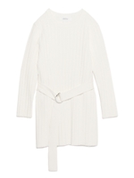 共地ベルト付きスリットニットプルオーバー/OWHT