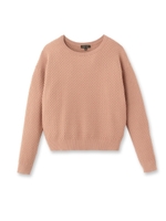 [S]模様編みレーヨン混ニット/ホワイト(001)