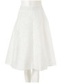 フラワーレースデザインフレアスカート/ホワイト