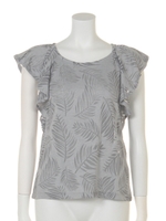 【ANAP】リーフ柄フリル袖トップス/WH