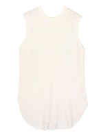 サイドスリットノースリーブリブニットプルオーバー/カーキ