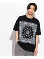 バンダナ柄ビッグシルエットTシャツ/オフホワイト(003)