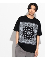 バンダナ柄ビッグシルエットTシャツ/オフホワイト(003)