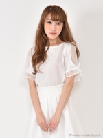 リボンスリーブフレアトップス/マルチ