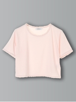 レーストリミングクロップT/ホワイト