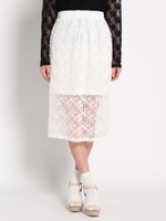 ・レースプリーツスカート/Off White