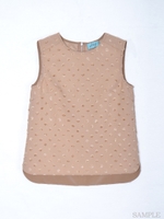 ドットジャカードノースリーブブラウス/ブラック