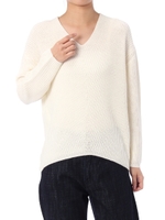 【AZUL ENCANTO】バイヤス編Vネックニットプルオーバー/BRN