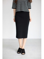 【AZUL by moussy】Vis/Nyニットミディタイトスカート/NVY