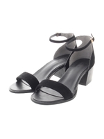 【AZUL by moussy】フェイクスウェードワイドヒールサンダル/BLK