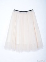 チュールタックギャザースカート/オフホワイト