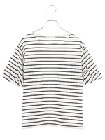 バルーンスリーブボーダーカットプルオーバー/ネイビー