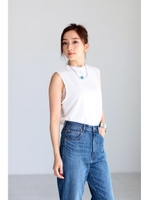 【AZUL by moussy】サンドウォッシュノースリプルオーバー/L/KHA
