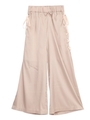 レースアップサテンワイドパンツ/ベージュ