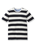 梨地ボーダーワンポケTシャツ/ブルー系(294)