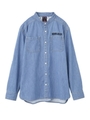 LIGHTWEIGHT DENIM BAND COLLAR SHIRT/インディゴ