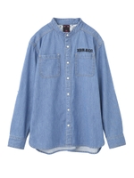 LIGHTWEIGHT DENIM BAND COLLAR SHIRT/インディゴ