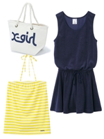 TERRY CLOTH DRESS 3PIECE SET/ネイビー