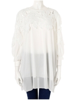 ビッグフラワーデザインチュニック/ブラック