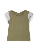 異素材スリーブカットソー/カーキ(180)