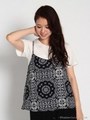バンダナ柄キャミ×Tシャツセット/ネービー