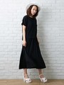 T/RベアTシャツ+マキシOP/SET/クロ