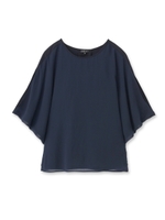 シフォン×ジャージ ドルマンカットソー/ブルー系(094)