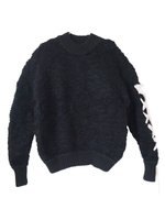 laceup sleeve knit/black