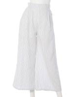 【LATINA】リネンタックストライプワイドパンツ/BL