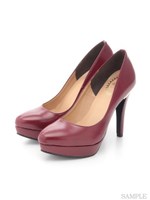 【R&E】低反発インソールソフトレザーヒールパンプス/キャメル