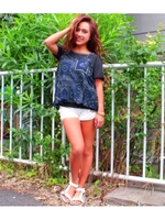 【anap mimpi】バンダナ柄キャミセットトップス/NVY