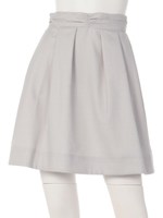 ウエストギャザータックフレアスカート/クリーム