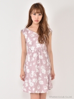 シャドーフラワーワンピース/ピンク