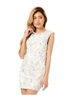 パール付フラワーワンピース/WHITE