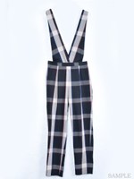 ビッグチェックサロペット/ブラック