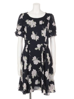 ボタニカルフラワータックOP/ネイビーブルー