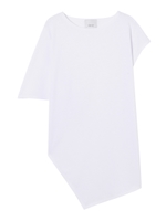 【O】アシメスリットトップ/WHITE
