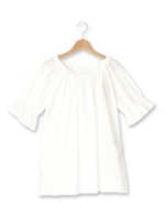 2WAYシャーリングブラウス/ホワイト系(002)