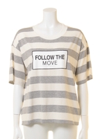 【chille anap】ボーダーロゴTシャツ/GRY
