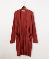 ワイドリブロングカーディガン