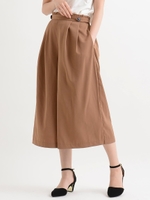 【WEB限定価格】釦付タック入りスカーチョ/ベージュ