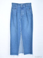 デニムロングタイトスカート/ブルー